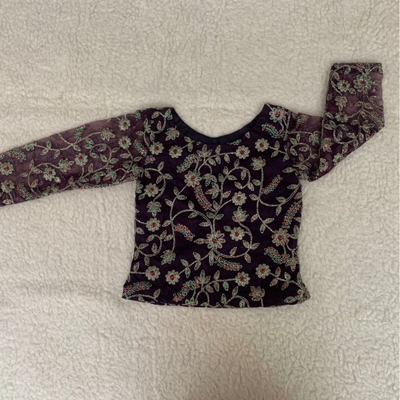 Traditional Pakistani Indian lehenga choli dupatta n purple plum eid formal wear - Picture 7 of 10